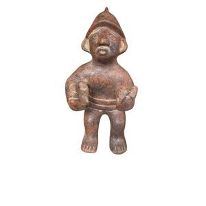 Vintage Colima-Style terracotta figurine of a warrior.